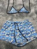 Vaca Azul Top Con Short Afelpado