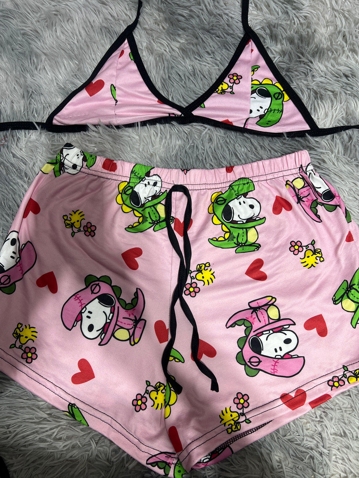 Snoopy Dinosaurio Top Con Short Brush
