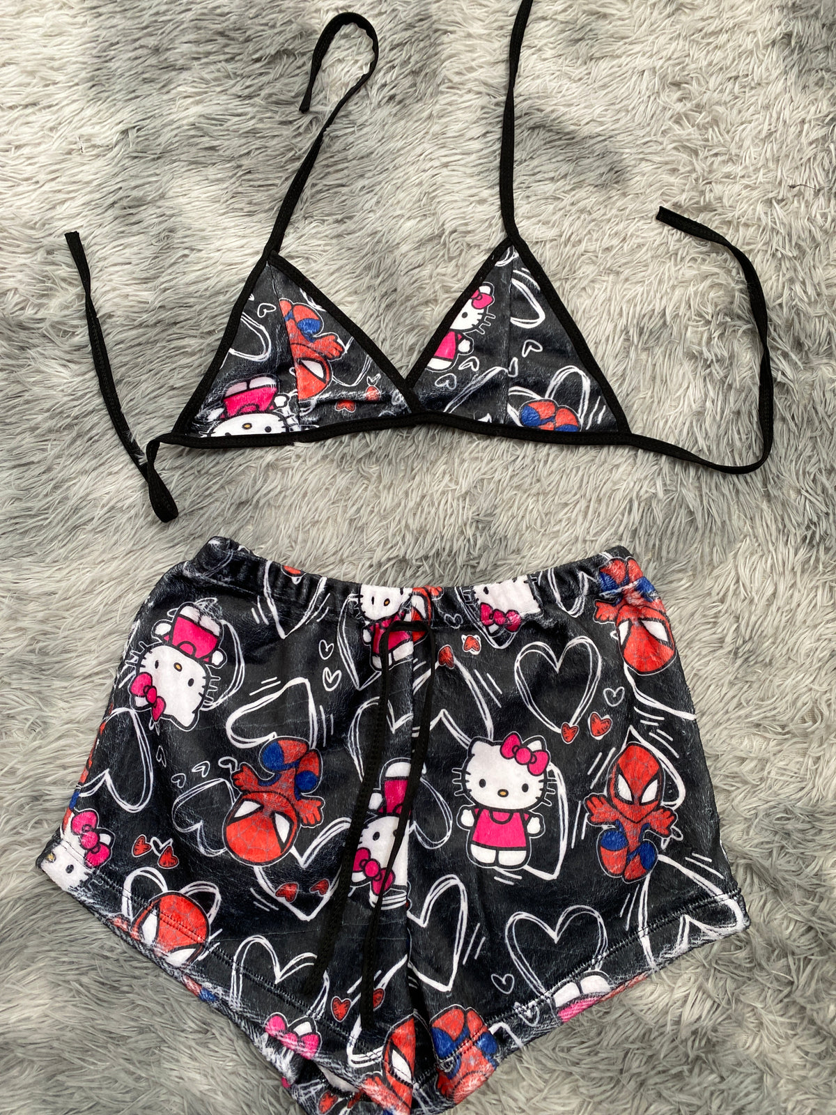 Spider Kitty Top Con Short Afelpado