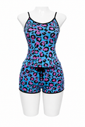 Leopardo Azul Blusa Con Short