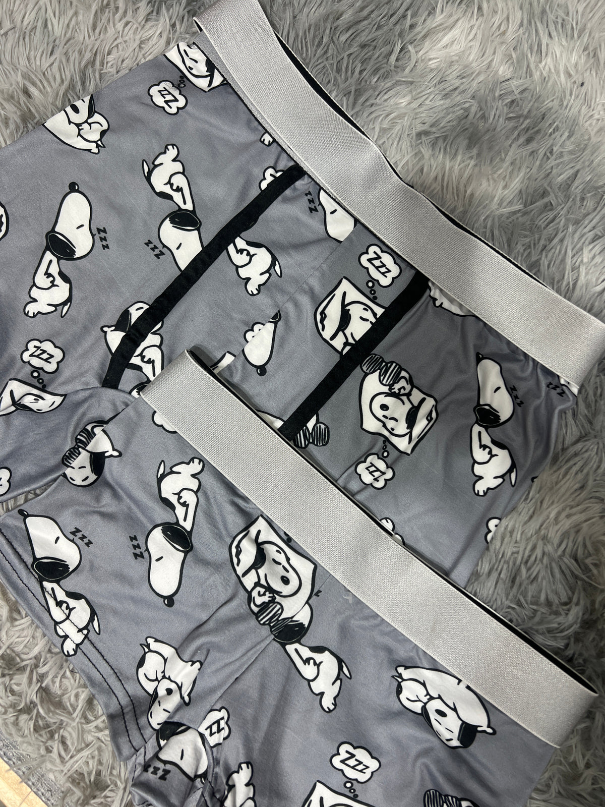 Snoopy Fondo Gris Duo Con Boxer Unitalla