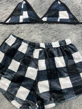 Cuadros Negros Top Con Short Afelpado