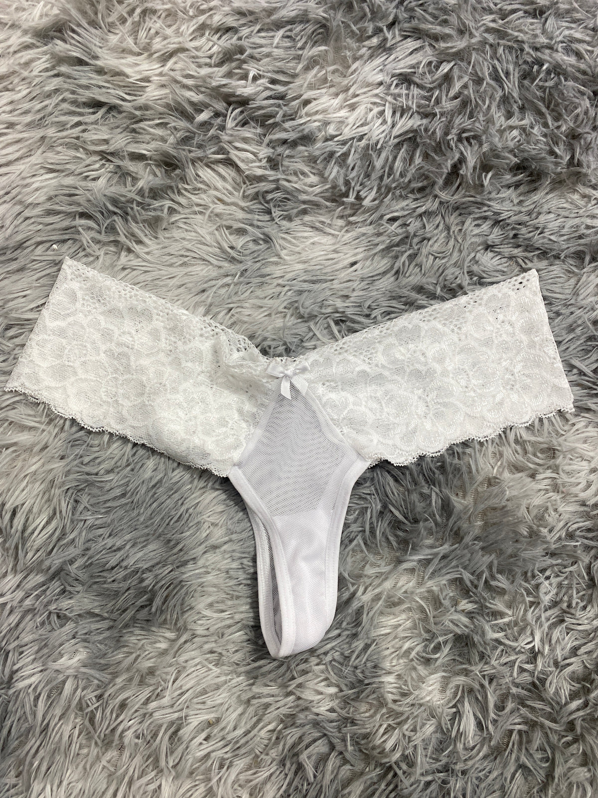 Moño Blanco Tanga De Dama