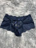 Cachetero Con Corazón Atras Azul Oscuro Tanga De Dama