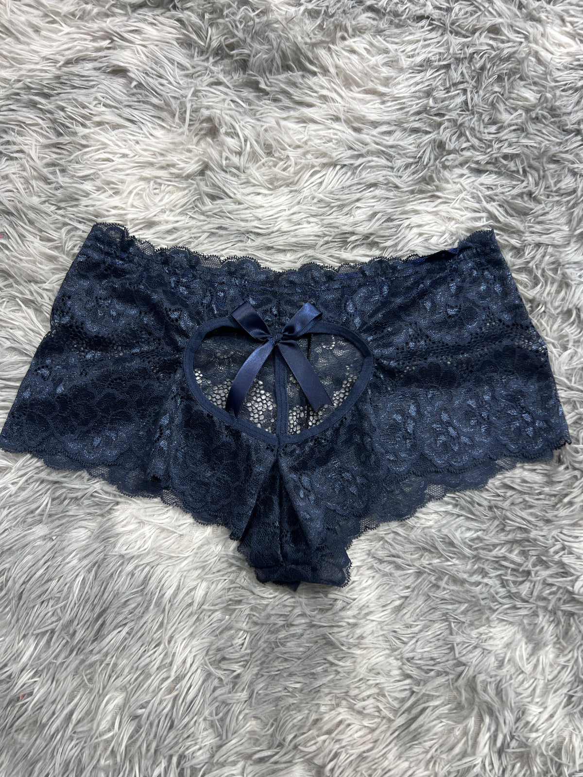 Cachetero Con Corazón Atras Azul Oscuro Tanga De Dama