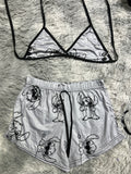Stitch Gris Top Con Short Brush