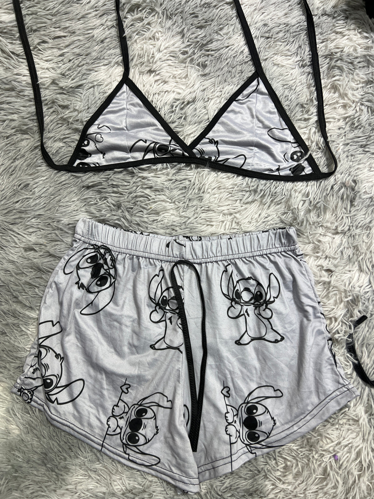 Stitch Gris Top Con Short Brush
