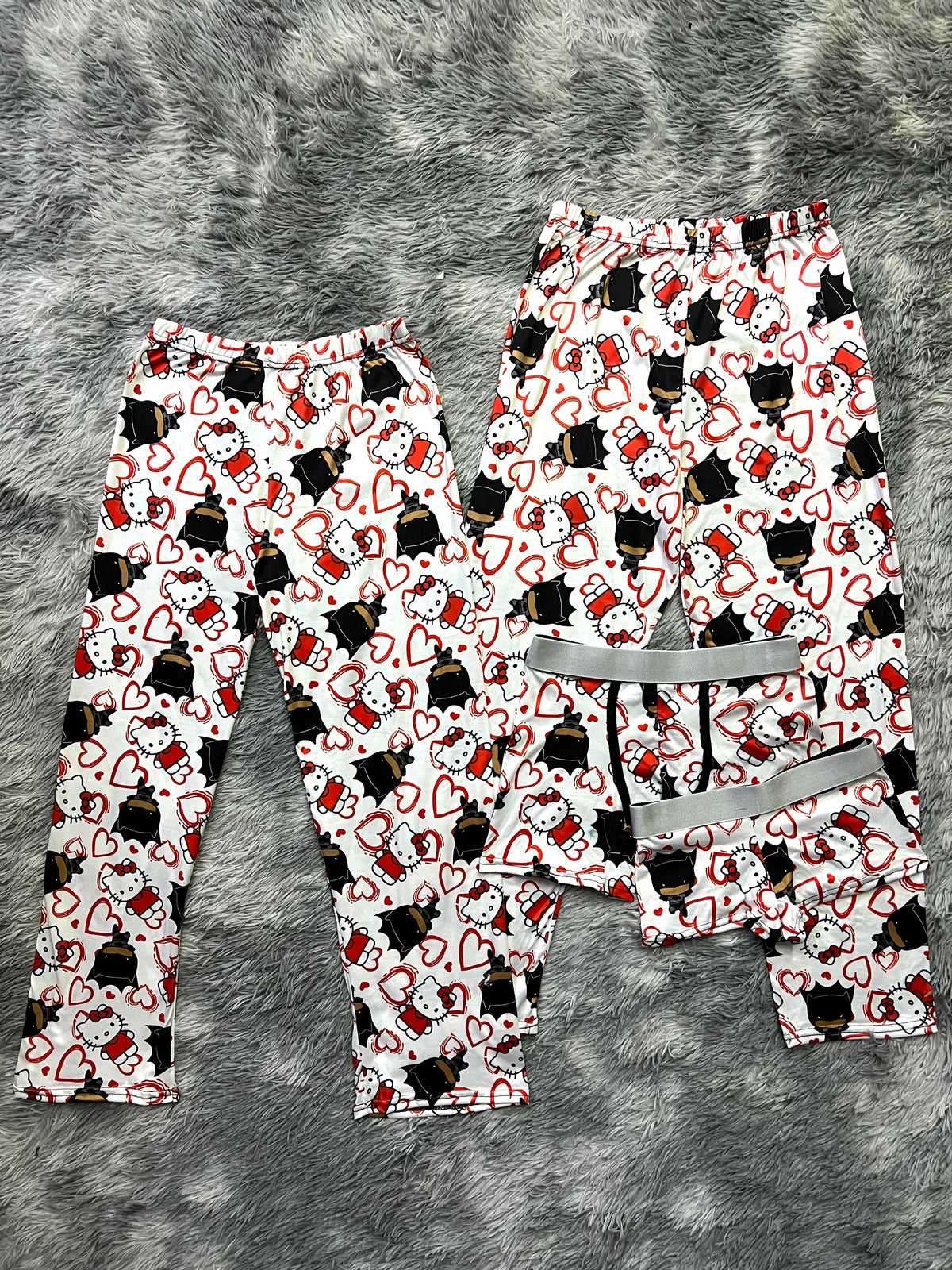 Batman Y Hello Kitty Blanco Pijama De 5 Piezas