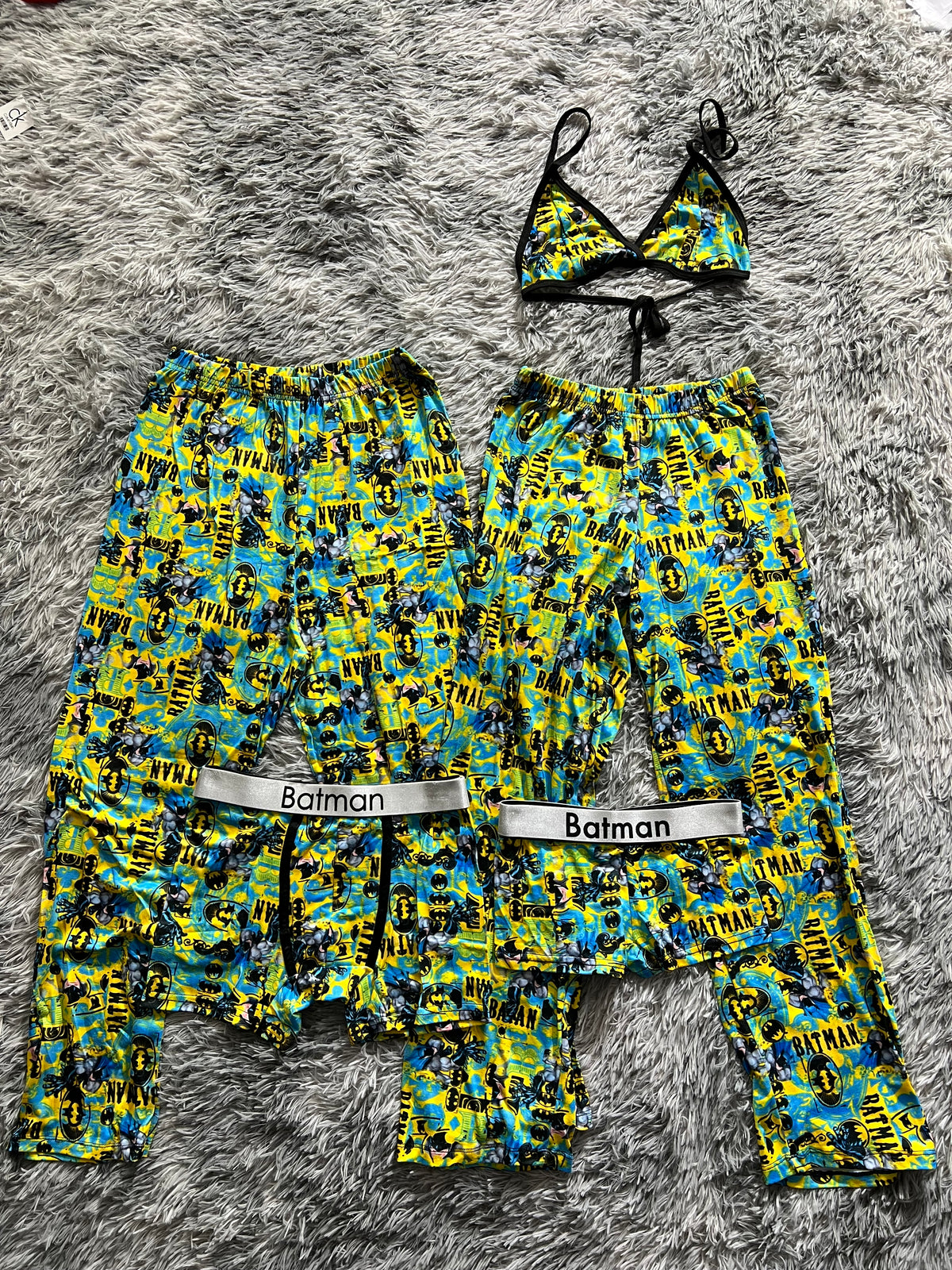 Batman Azul Y Amarillo Pijama De 5 Piezas