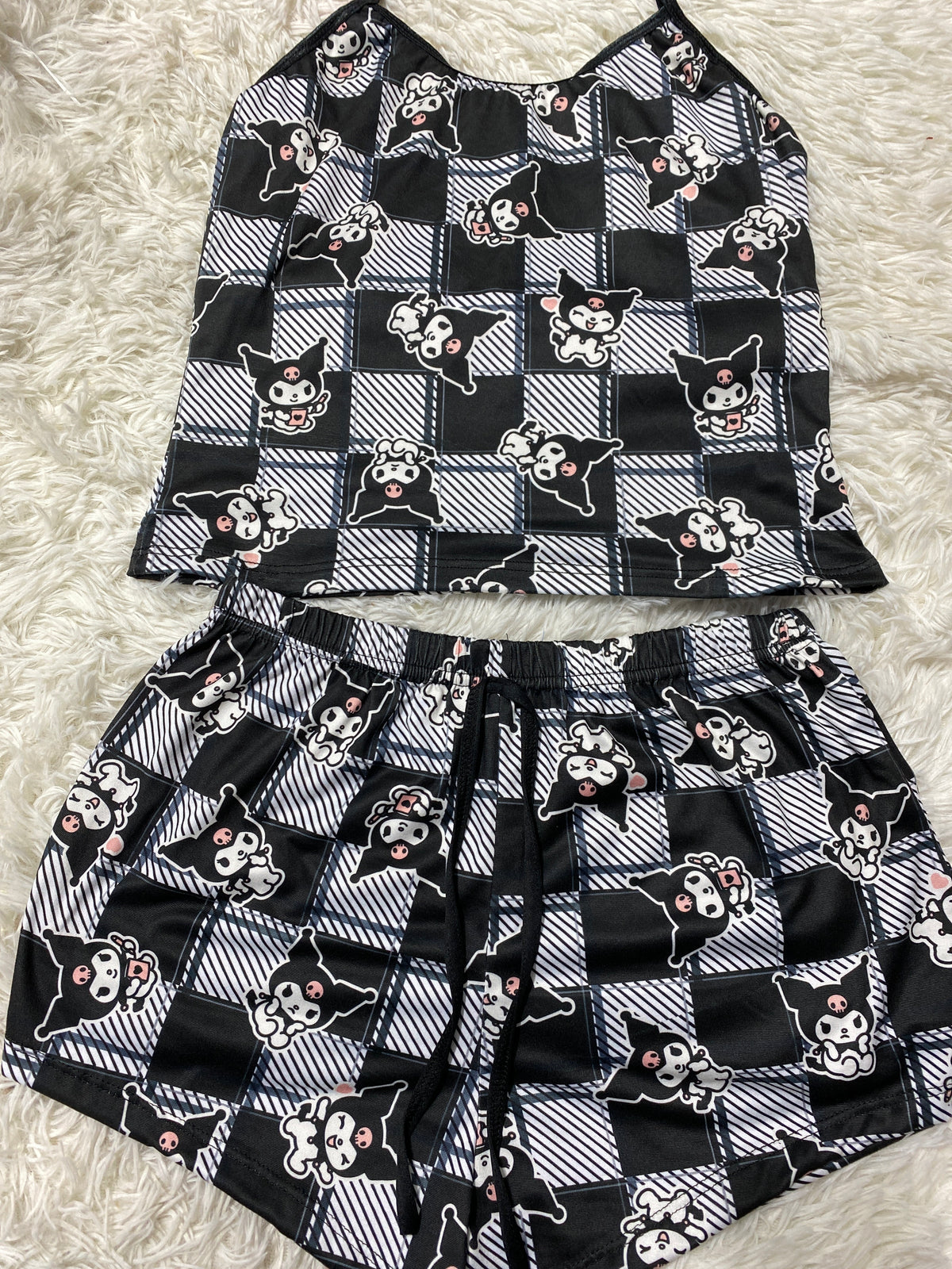 Kuromi Cuadros Blusa Con Short