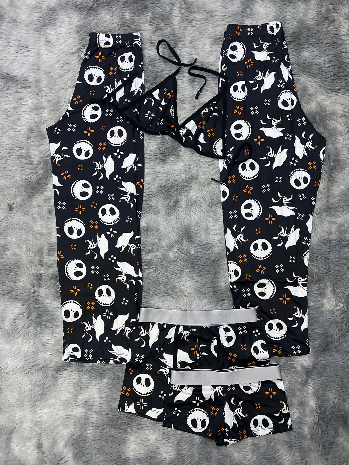 Jack Y Zero Negro Halloween Pijama De 5 Piezas
