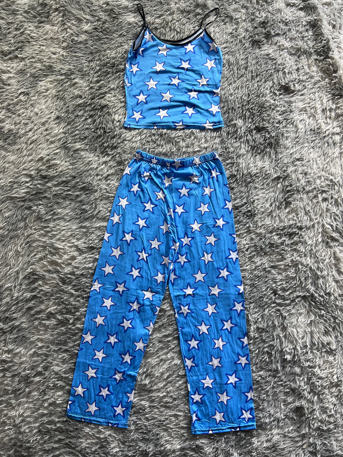 Estrellas Blancas Con Azul Blusa Con Pantalón