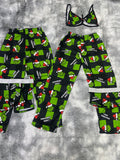 Grinch Verde Navideño Cozy Pijama De 5 Piezas