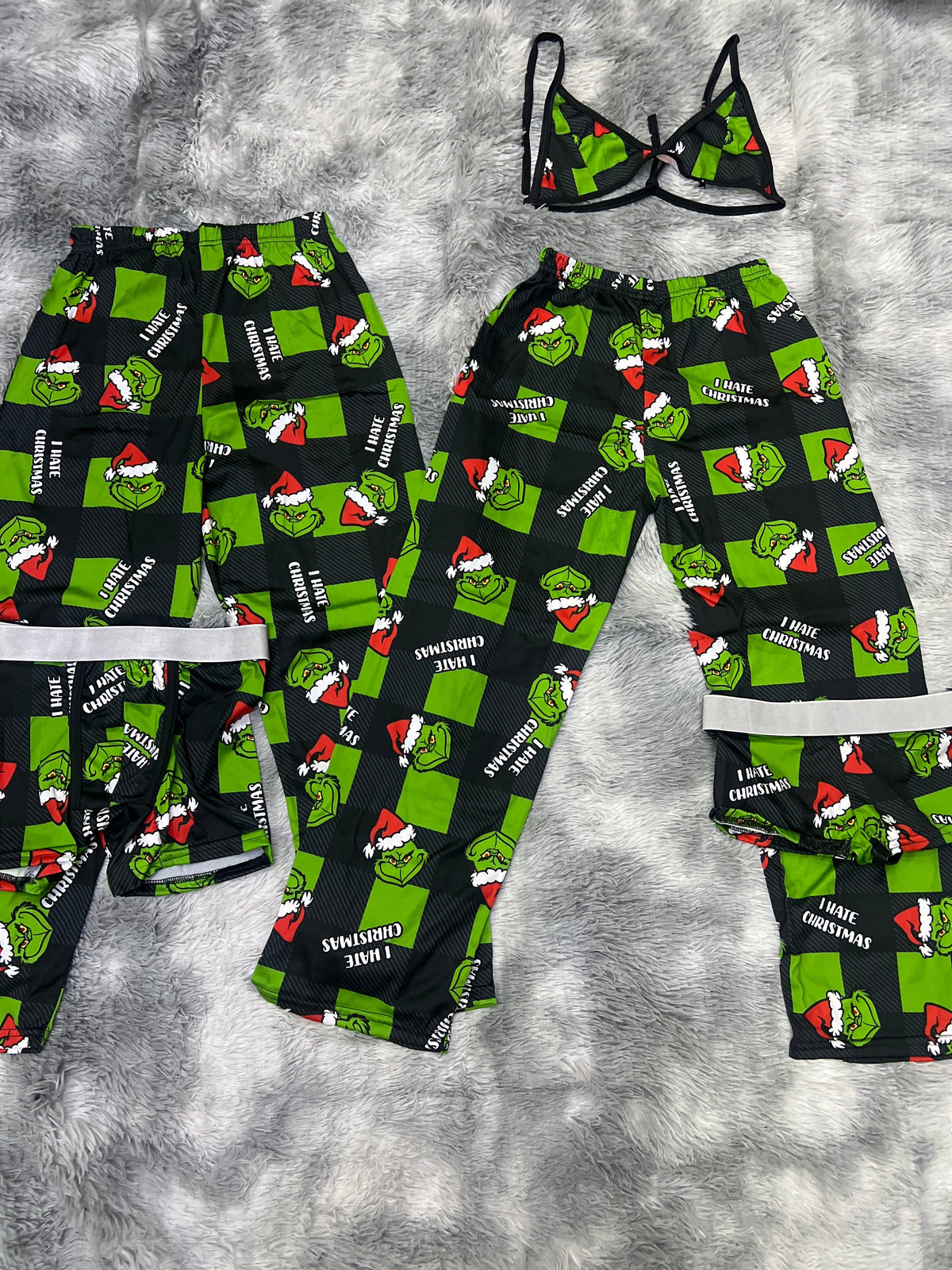 Grinch Verde Navideño Cozy Pijama De 5 Piezas