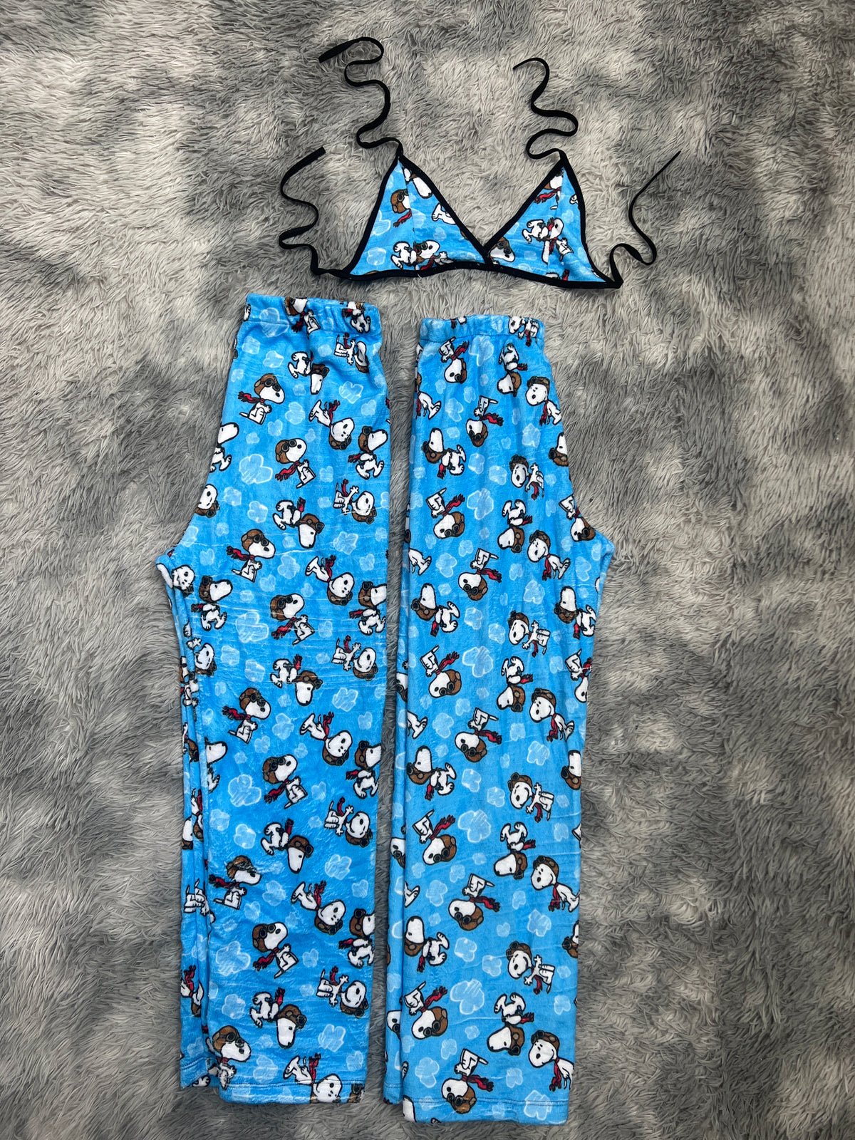 Snoopy Piloto Duo De Pijama Afelpada