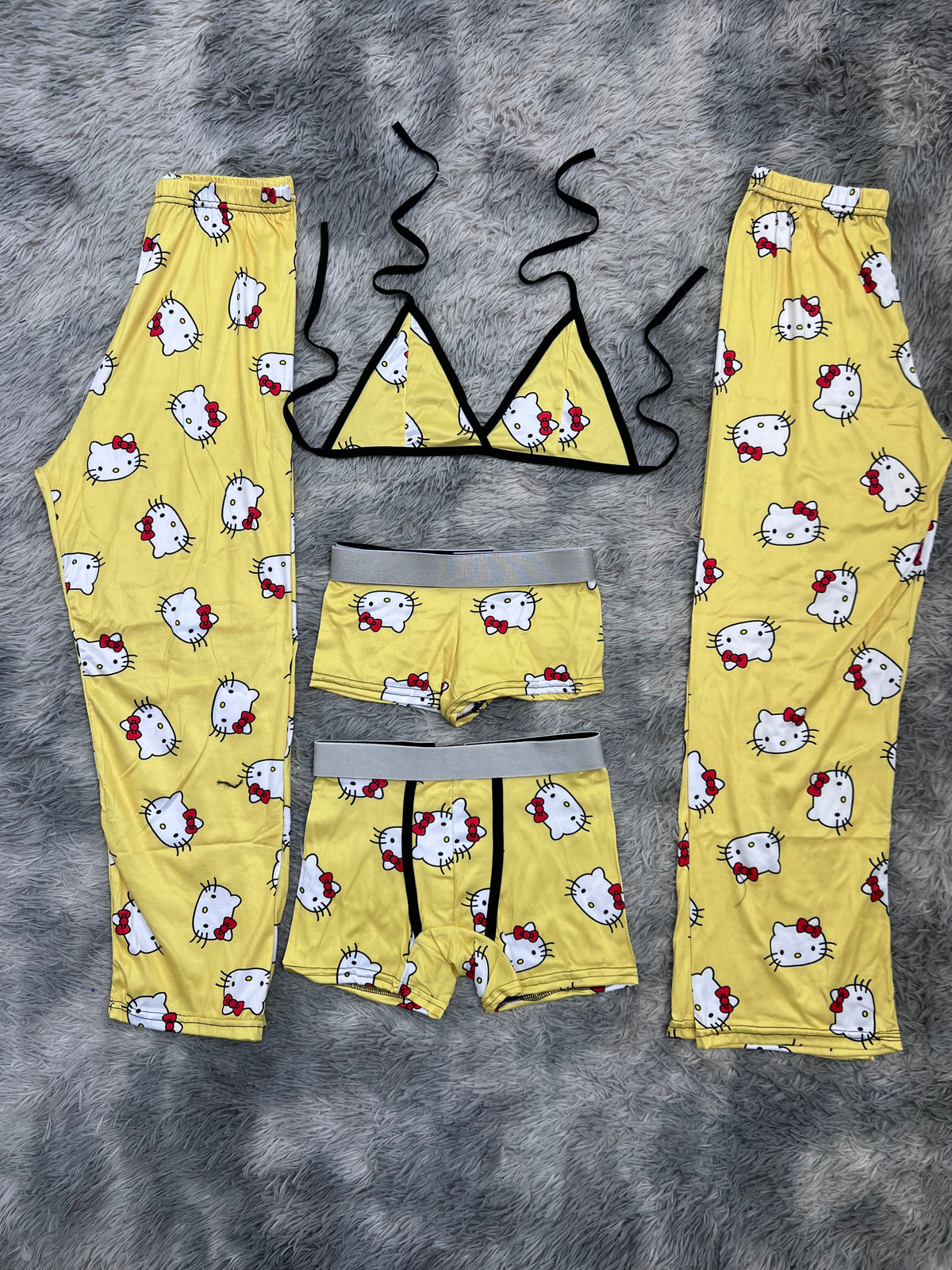 Hello Kitty Amarillo Pijama De 5 Piezas