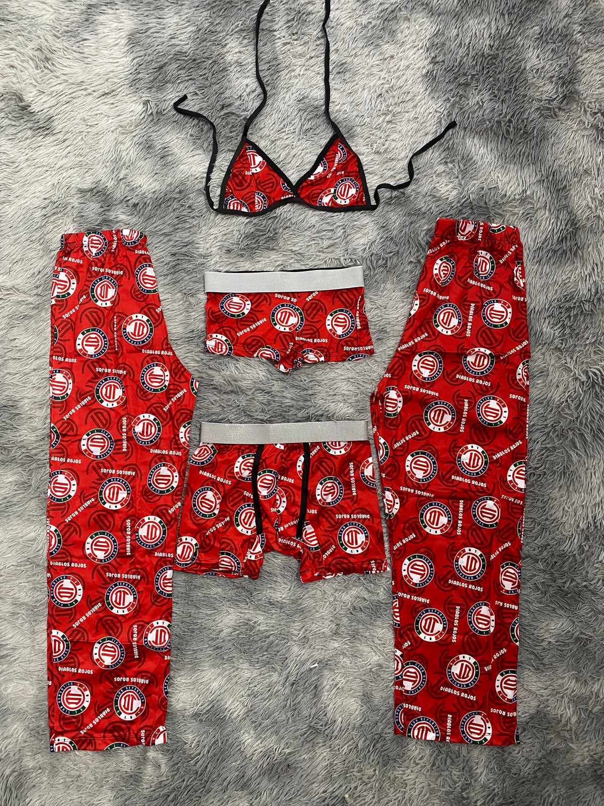 Diablos rojos Pijama De 5 Piezas