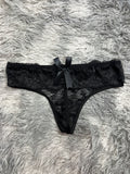 Moño Atras Negro Tanga De Dama