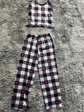 Cuadros Gris Con Corazones Blusa Con Pantalón