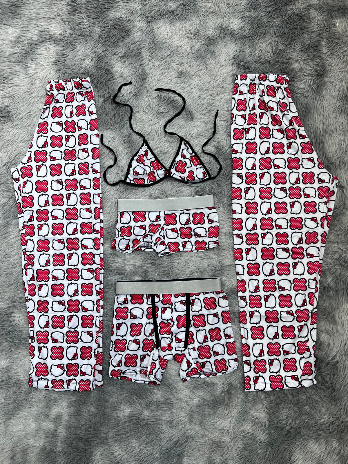 Hello Kitty Punteada Pijama De 5 Piezas