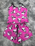 Snoopy Rosa Fuerte Blusa Con Short