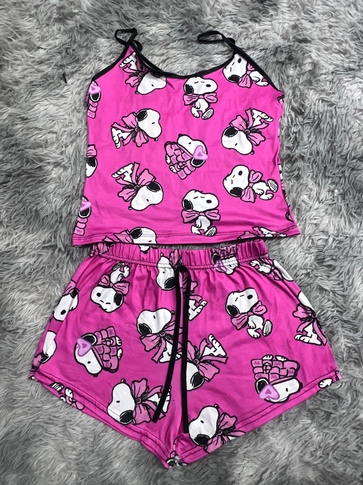 Snoopy Rosa Fuerte Blusa Con Short