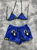 Hello Kitty Y Batman Fondo Azul Top Con Short Afelpado