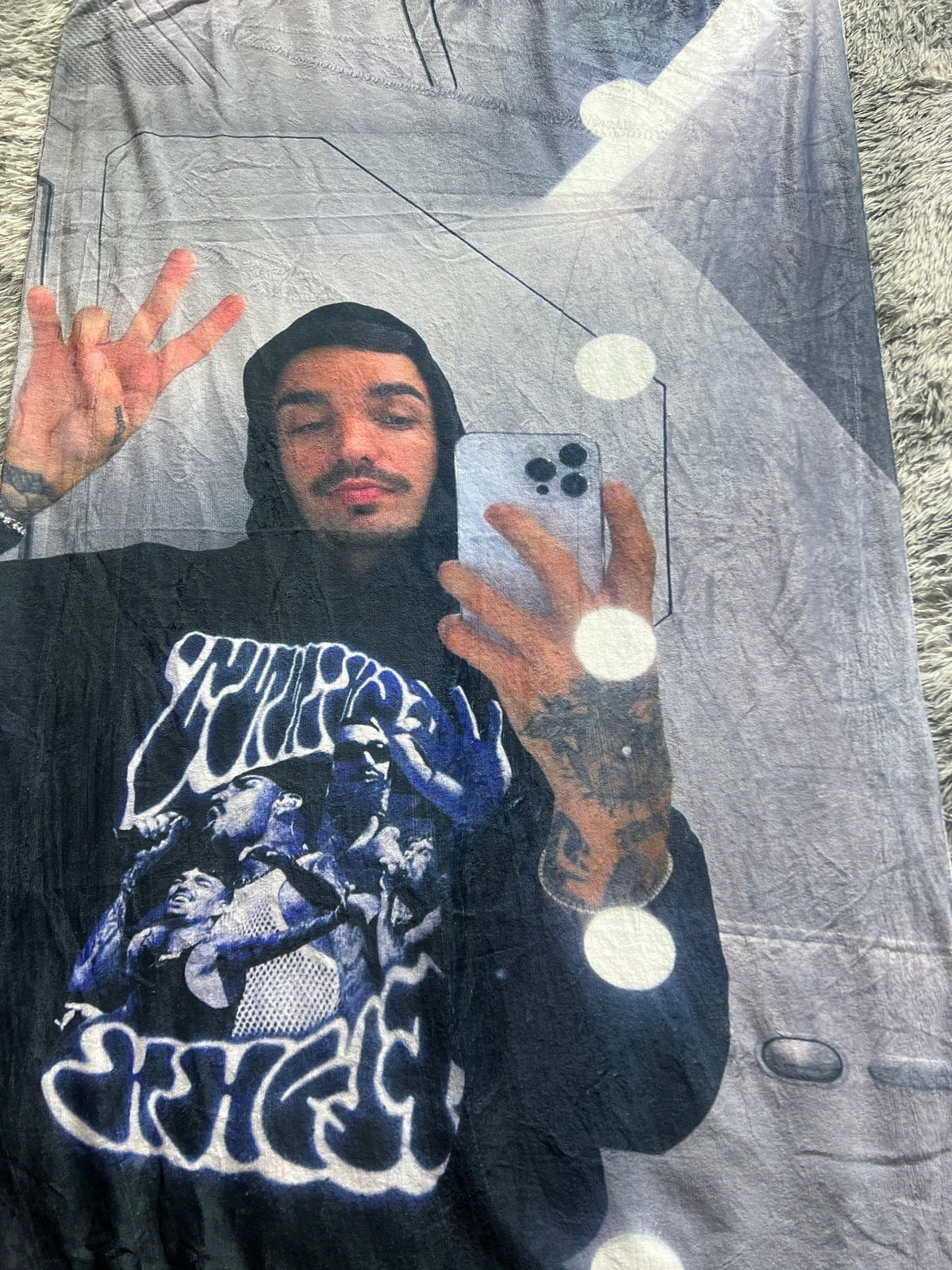 Reels B Sudadera Negra Frazada