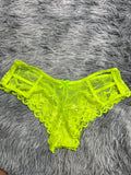 Líneas Delanteras Verde Fosforescente Tanga De Dama