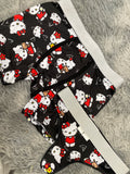 Hello Kitty Peluche Y Corazón Fondo Negro Duo Unitalla Con Tanga