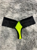Moño Verde Y Negro Tanga De Dama