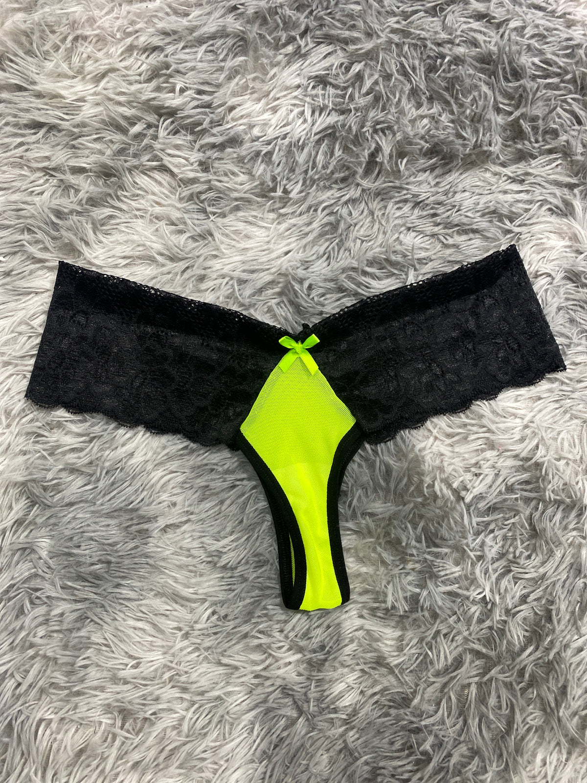 Moño Verde Y Negro Tanga De Dama