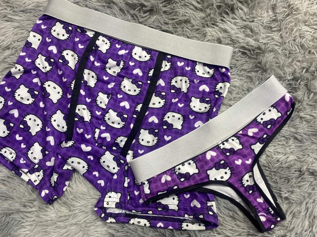 Hello Kitty Fondo Morado Duo Unitalla Con Tanga