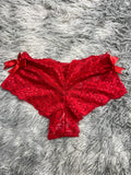Moños A Los Lados Rojo Cachetero Tanga De Dama