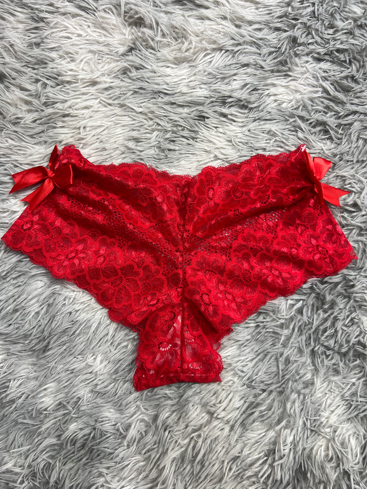 Moños A Los Lados Rojo Cachetero Tanga De Dama