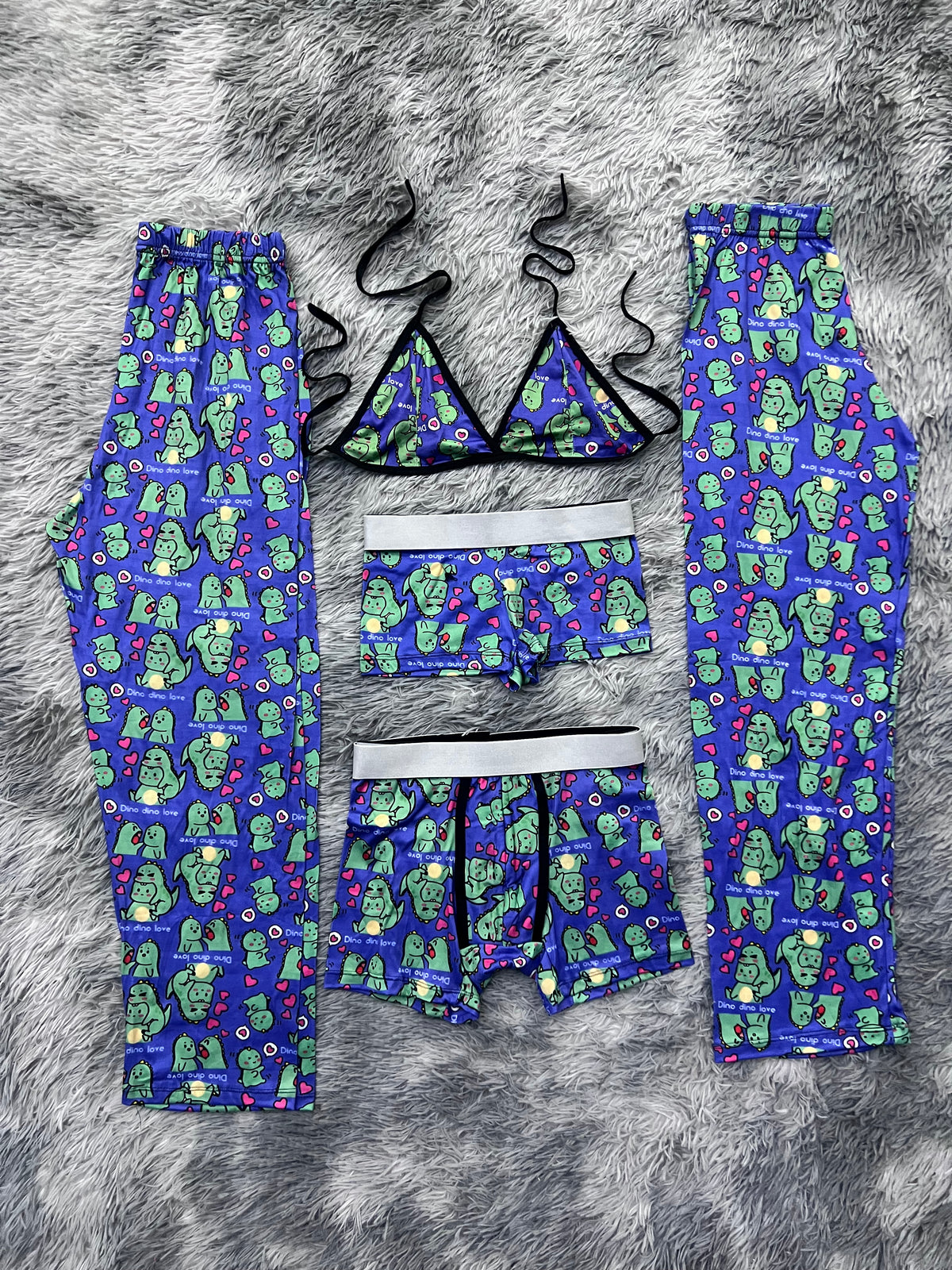 Dinosaurio Amor Pijama De 5 Piezas