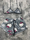 Hello Kitty Fondo Gris Top Con Short Afelpado