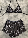 Hello Kitty Contorno Blanco Top Con Short Brush