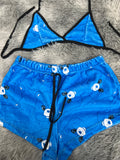 Oso Carinoso Azul Top Con Short Afelpado