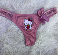 Hello Kitty Encaje Rosa Claro Tanga De Dama