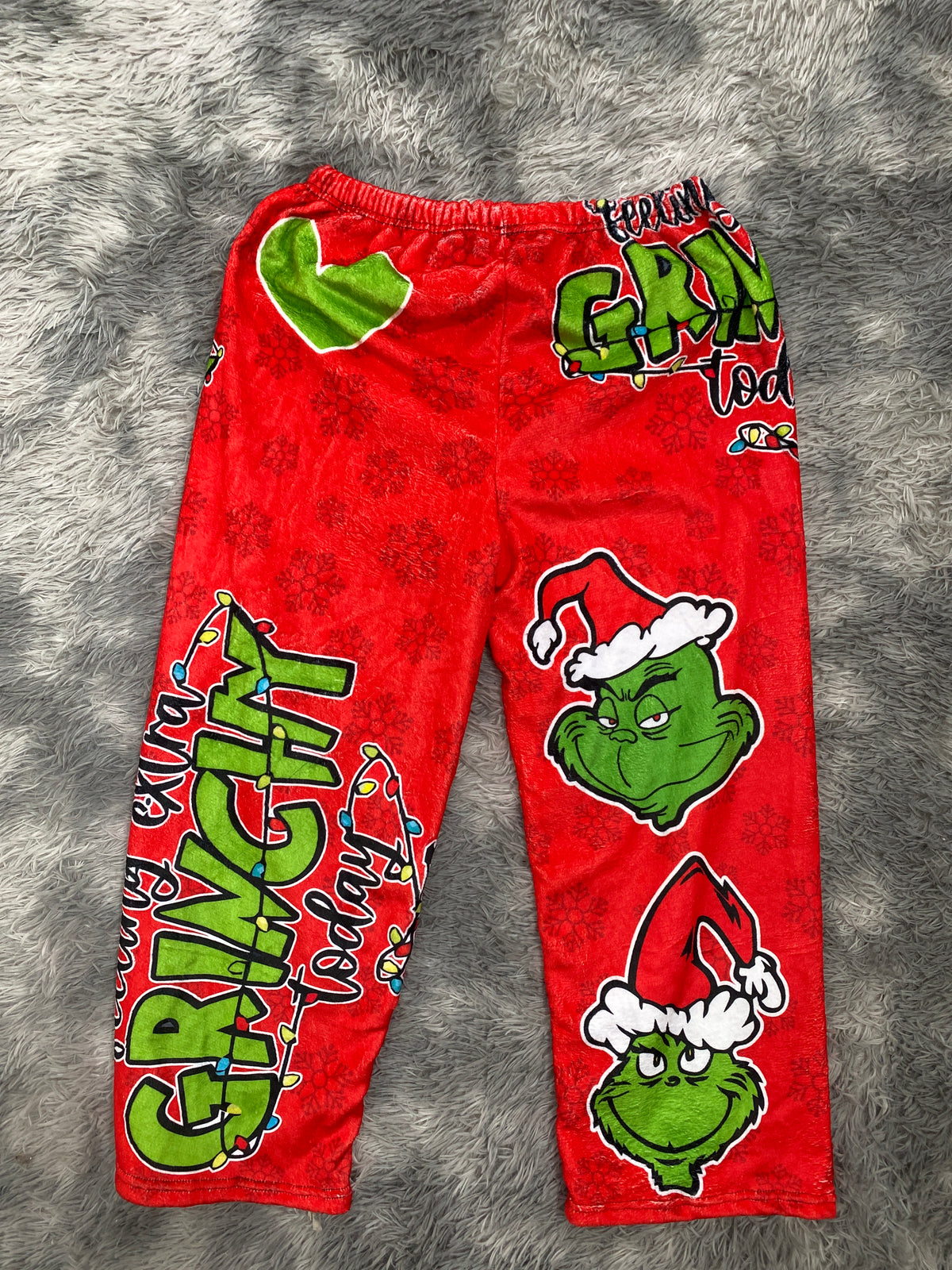 Grinch corazón fondo rojo  Pantalón De Pijama Caballero