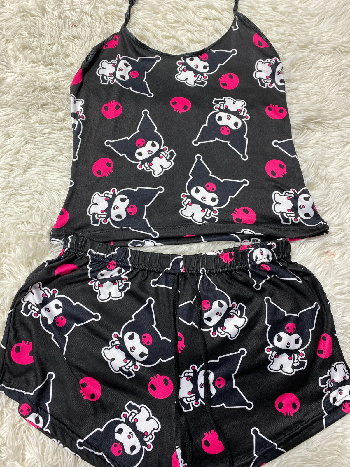 Kuromi Calaveras Rosas Blusa Con Short