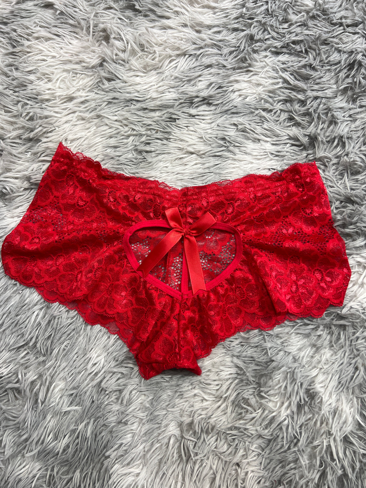Cachetero Con Corazón Atras Rojo Tanga De Dama
