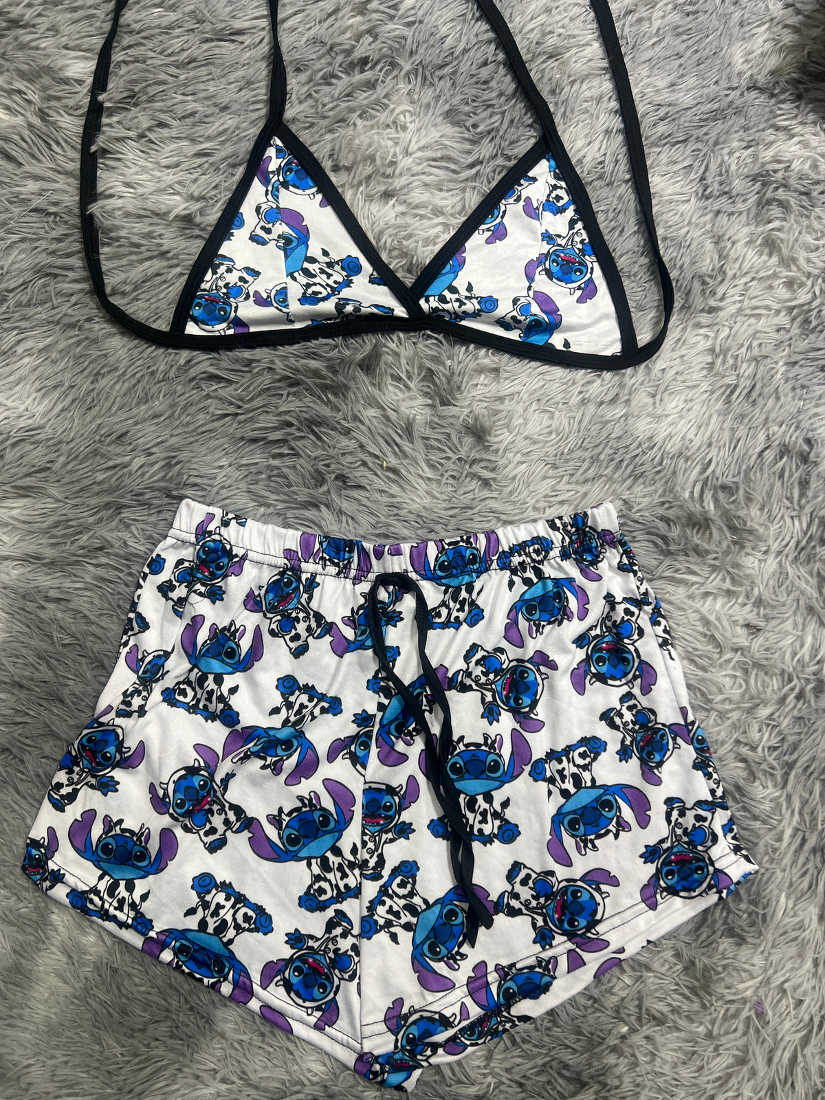 Stitch Vaca Top Con Short Afelpado