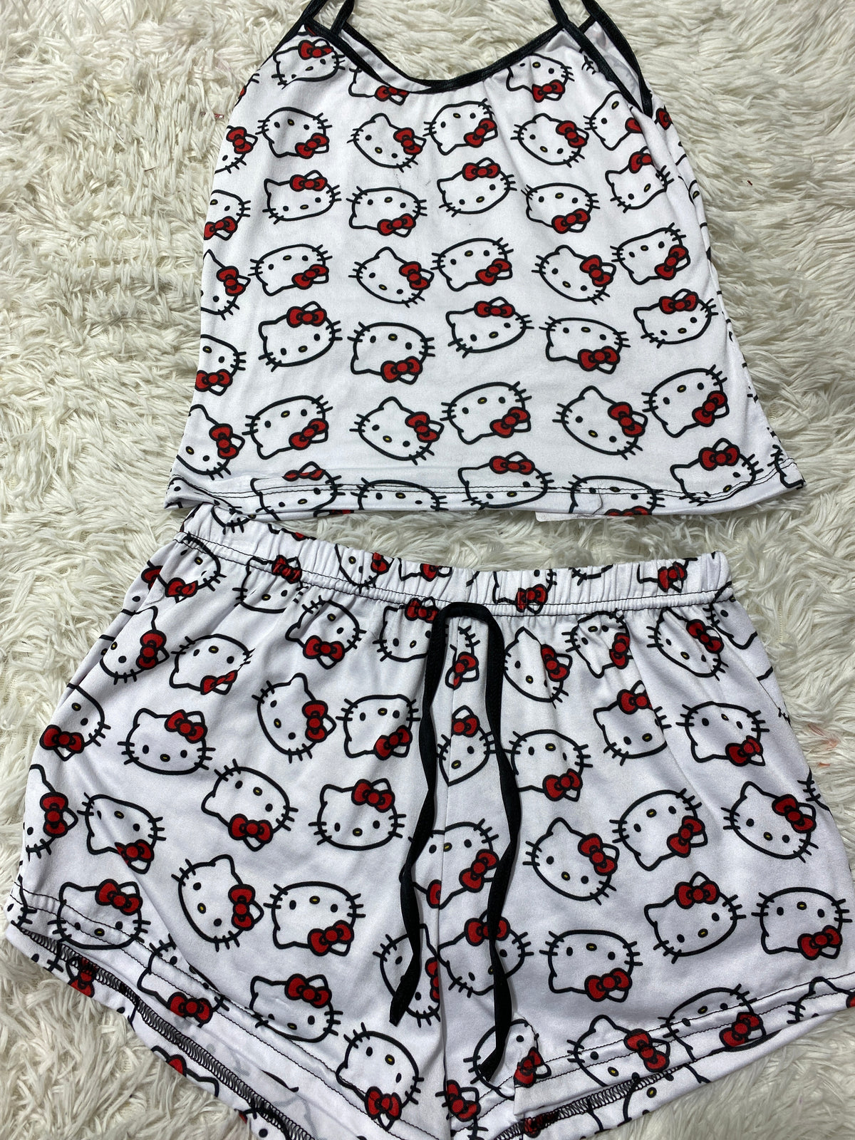 Hello Kitty Caras Blanco Blusa Con Short