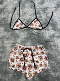 Mickey Mouse Mini Mouse Blanco Top Con Short Brush