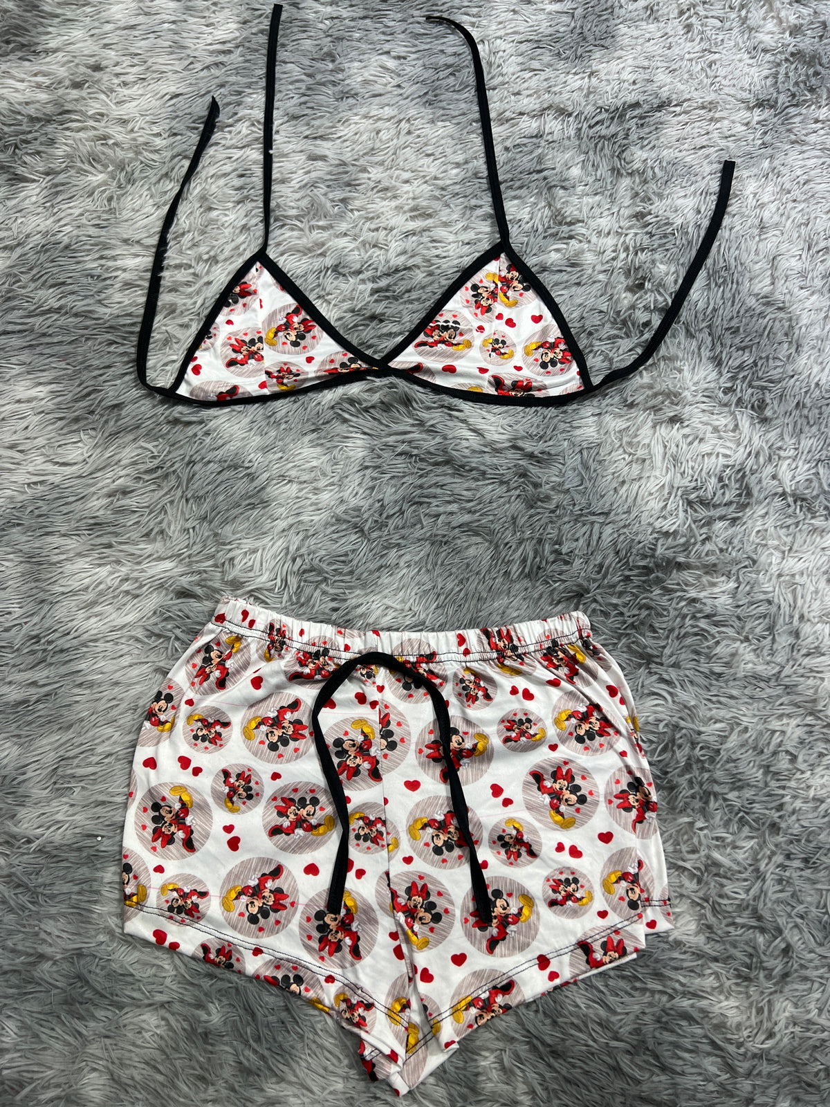 Mickey Mouse Mini Mouse Blanco Top Con Short Brush
