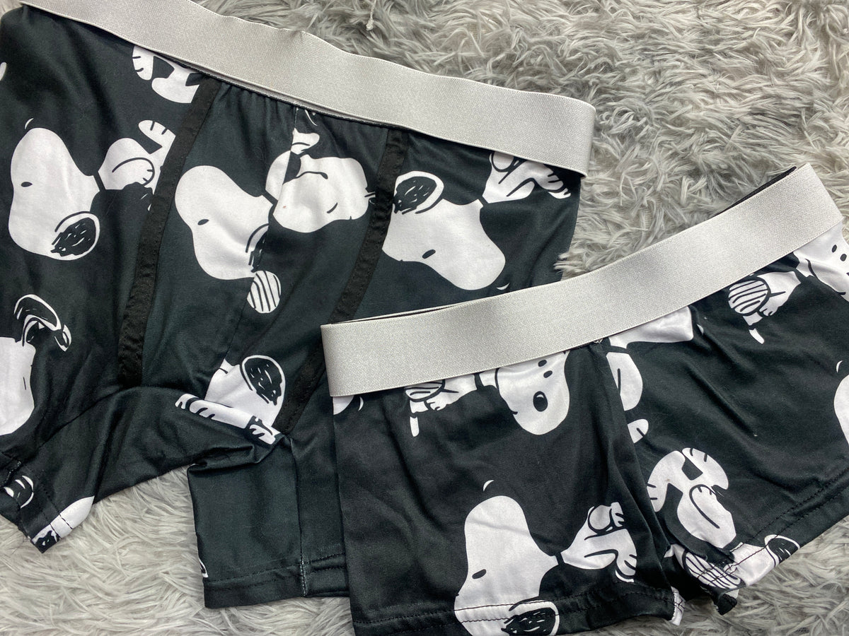 Snoopy Fondo Negro Duo Con Boxer Unitalla
