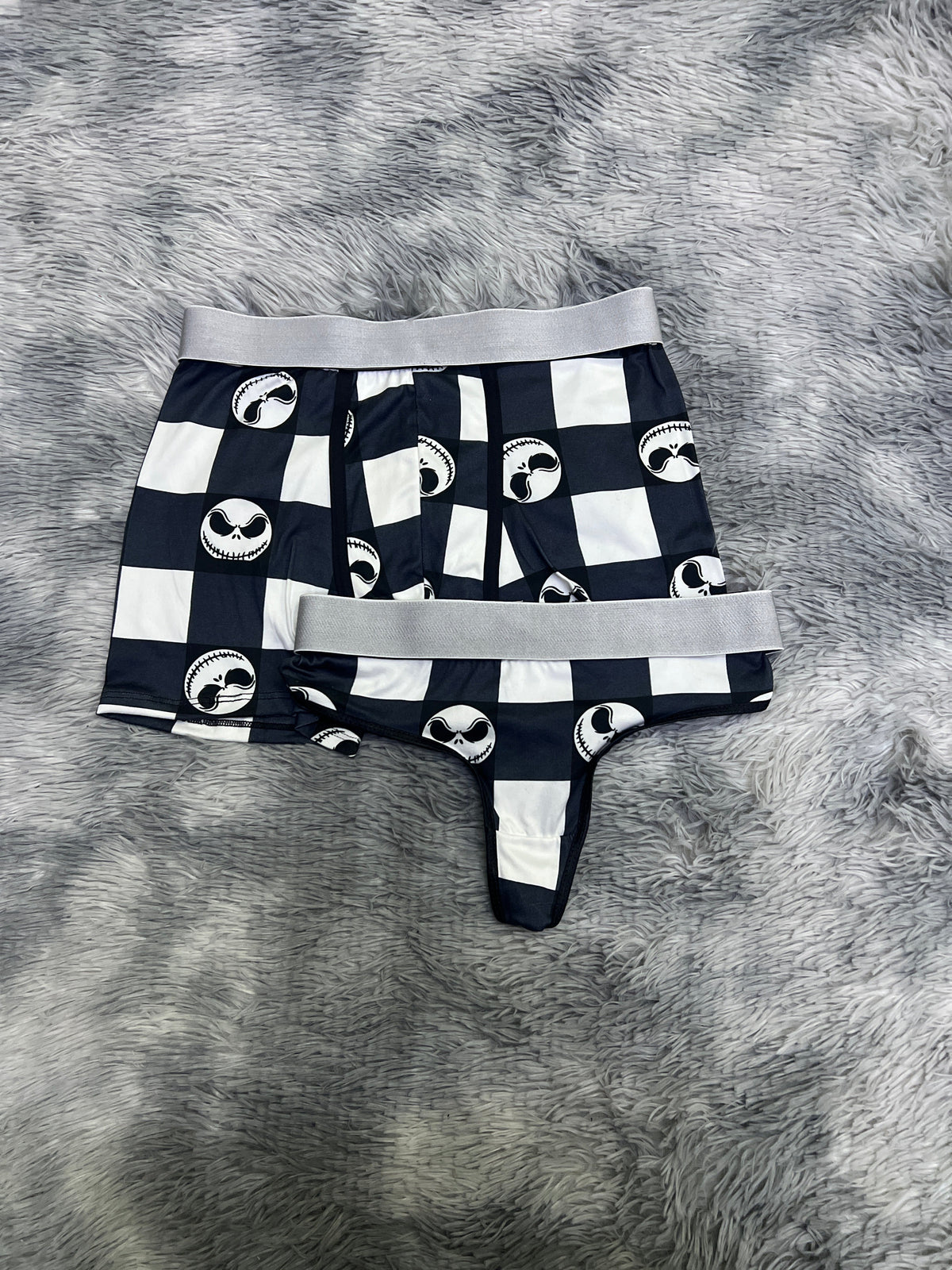 Jack Cuadritos Blancos Boxer Con Tanga