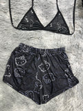 Hello Kitty Negro Top Con Short Brush